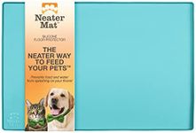 Neater Pet Brands Neater Mat - Waterproof Silicone Pet Bowls Mat - Protect Floors from Food & Water (Aquamarine, 32" x 24" Silicone)