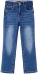 PATPAT Boys Bootcut Jeans Size 12, Blue Husky Jeans with Pockets Relaxed Fit Elastic Waist Casual Pants