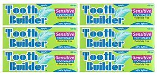 Squigle Tooth Builder Sensitive Toothpaste - 36% Natural Xylitol, SLS Free, Fluoride Free, Canker Sore Treatment. Prevents Bad Breath, Perioral Dermatitis, Chapped Lips. Soothes Dry Mouth - (6 Pack)