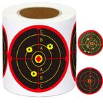 Splatter Target Stickers for Shooting 4 Inch Reactive Splatter Paper Targets with Fluorescent Yellow Impact - Adhesive Shot n C Targets for BB Gun, Pellet Gun, Airsoft, Pistol, Rifle 250 Pcs (4 inch)