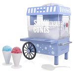 Nostalgia Vintage Countertop Snow Cone Machine - Slushie Machine - Shaved Ice Machine and Crushed Ice Maker - Makes 20 Icy Treats, Includes 2 Reusable Plastic Cups & Ice Scoop – Blue