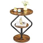 ANWBROAD Round Side Table with 3-Ti