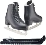 Jackson Ultima Figure Ice Skates for Men, Boys in Black Color/Bundle with Skate Guards/Adult 8