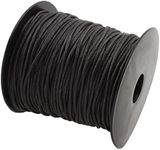 2mm 100Yards Waxed Thread Cotton Cord Plastic Spool String Strap Necklace Rope Bead for Necklace Bracelet DIY Making (Black)