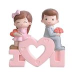 PHEZEN Bride and Groom Cake Topper Romantic Wedding Cake Toppers Figurines Resin Valentine Day Love Cake Toppers Decorations for Car Home Office Wedding Anniversary Birthday Party Decor B