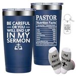 Grifarny Pastor Gifts for Men - Pastor Appreciation Gifts - Pastor Nutritional Facts - Birthday, Christmas Gifts for Pastor - Pastor Tumbler Cup 20oz