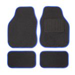 Safe Travel 27551 Universal Car Mats, Right Hand Drive (RHD), Welded Heel, Blue Binding