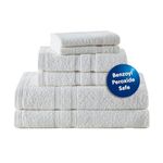 Clorox Bleach Friendly Quick Dry 2 Bath, 2 Hand, 2 Washcloth Towel Set (White)
