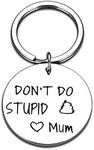 HZJ-AIGO Funny Gifts for Teenage Boys Girls, Love Mum Keychain,Novelty Gifts for Boys Girls,Stocking Fillers for Teenage Boys Girls(Silver)