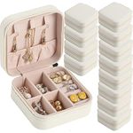 Travel Jewelry Case Bridesmaid Gifts Box,12 Pack Small Jewelry Box Mini Jewelry Organizer,PU Leather Portable Earring Storage Box for Women Girls Bridesmaid Proposal Gifts