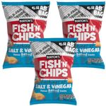 Snack Pack Bundle With Burtons Fish n Chips Salt & Vinegar Sharing Bag 250g (3 Pack)