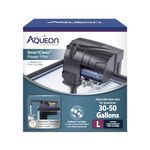 Aqueon SmartClean Power Filter with EcoRenew Filter Cartridge, Quick and Easy Water Changes, Quiet Operation, Adjustable Flow, for 30-50 Gallon Freshwater and Saltwater Aquariums, Large