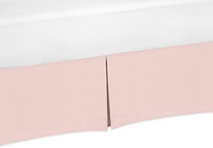 Blush Pink Baby Girl Pleated Crib Bed Skirt Dust Ruffle for Bedding Collections by Sweet Jojo Designs