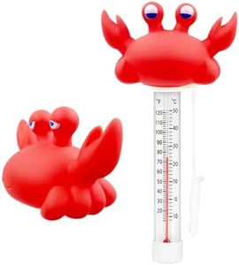 XY-WQ Floating Pool Thermometer, Large Size Easy Read for Water Temperature with String - Swimming Pools, Spas, Hot Tubs, Ponds (Crab)