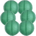 BEISHIDA 8-Inch Green Round Paper Lanterns Hanging Decorative Chinese Paper Lanterns Lamp for Birthday Wedding Party Irish Party Saint Patricks Day Decoration and Baby Bridal Shower（6 Packs）