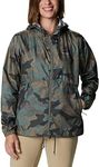 Columbia Women's Flash Forward Printed Windbreaker, Cypress Trad Camo Print, 1X Plus