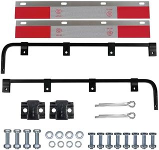 ASTAMOTOR 2 PCS Black Straight Bar Mud Flap Hanger Bracket Complete Kit & Aluminum Mud Flap Reflector Fender Reflective Tape Fit for Semi Trucks Trucks, Trailers, RVs and More