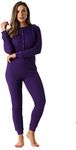 #followme Women's Thermal Henley Onesie Union Suit, Black, Medium