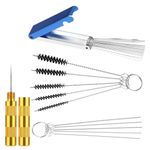 cobee Carburetor Carbon Dirt Jet Remove Cleaner, 13 Cleaning Wires Set, 10 Cleaning Needles, 5 Nylon Brushes Tool Kit, 1 Sharp Pick Tool Kit for Motorcycle ATV Moped Welder Carb Chainsaw Spray (4PCS)