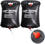 TRIXES 20 LTR Camping Shower x2 - Portable Solar Heated 5 Gallon/ 20 Litre Travel Showers – Two Portable Showers for Fishing, Camping, Hiking, Outdoor Shower – Black