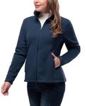 33,000ft Womens Fleece Jackets Ladies Lightweight Warm Full Zip Coat Breathable Microfleece Ladies Sweater Casual Long Sleeve, Ideal for Travelling Outdoor Sport Midnight BLue M