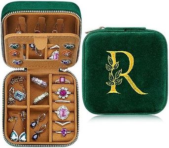 Parima Small Jewelry Box for Girls, Travel Initial Jewelry Box for Girls | Small Jewelry Organizer Box | Travel Jewelry Case Jewelry Box Organizer | Mini Travel Jewelry Box-Initial R