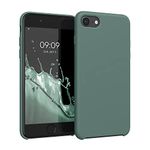 kwmobile Case Compatible with Apple iPhone SE (2022) / iPhone SE (2020) / iPhone 8 / iPhone 7 Case - TPU Silicone Phone Cover with Soft Finish - Forest Green