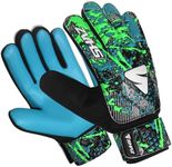 Shaz Soccer Goalkeeper Gloves for Kids Boys Children Youth, Funky Football Goalie Gloves Anti Slip 4mm Latex Palm with Strong Grip & Double Wrist Protection(Size 6 Suitable for 13-15 Years, Cyan)