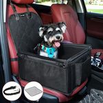 KYG Dog Car Seat Extra Stable Waterproof Puppy Car Seat Non-Slip,Scratch Proof Pet Car Seat Dog Booster Car Seat for Back and Front Seat Suitable for Small Dogs (Black)