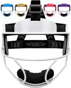 Exxact Sports Softball Face Mask Girls Youth & Adult, Protective Lightweight Fielders Mask Softball for Enhanced Performance (White, Youth)