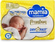 Premium ALDI Mamia Newborn Nappies, Size 1, (22 Nappies) Dry Fast Technology