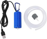 Useekoo 5V Mini Aquarium Air Pump USB for Aquarium, Fish Tank, Fishing with Air Stone and Silicone Tube - Dark Blue