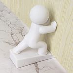 Omoojee Cute Door Stopper, Decorative Door Stop, Protects Your Floors, White, 1 Pack (Patented)