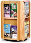 Wooden Mallet Divulge Spinning Counter Display with 8-Magazine/16-Brochure Insert Pockets Light Oak