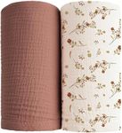 Konssy 2 Pack Muslin Swaddle Blanke