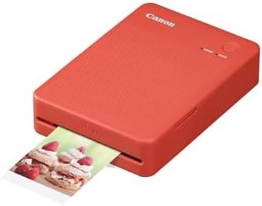 Canon SELPHY QX20 portable printer - for Wi-Fi printing straight from your smart device. Dye Sublimation, 2 sizes of peel and stick Prints and USB-C Charging - Red (Without Ink/Paper)