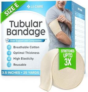 Tubular Bandage, 3.5" x 25 yds / 75 ft, Stockinette Tubing for Ankles and Knees, Tubi Grip Size E Reusable Elastic Bandage Sleeve, Compression Tubes for Knees and Upper Arm