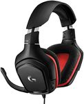 Logitech G332 Wired Gaming Headset, 50 mm Audio Drivers, Rotating Leatherette Ear Cups, 3.5 mm Audio Jack, Flip-to-Mute Mic, Lightweight for PC, Mac, Xbox One, PS4, Nintendo Switch - Black/Red