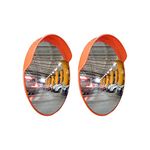 2 Pc Safety Convex Mirror - 45CM | Round Safety Convex Mirror for Driveway | Wide Angle Visible High-Definition Convex Security Mirror with Plastic Body (2)