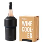 Huski Wine Cooler | Premium Iceless Wine Chiller | Keeps Wine or Champagne Bottle Cold up to 6 Hours | Award Winning Design | New Wine Accessory | Perfect Gift for Wine Lovers (Black)