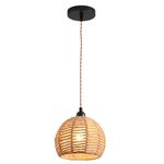 IHENGYANLT Pendant Lights-Rattan Hanging Lamp Adjustable Rattan Chandelier Hanging Light Boho Woven Dining Room Light Fixture for Farmhouse Kitchen Island Bedroom Living Room