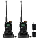 Retevis RA79 Handheld Ham Radio, Dual Band Rechargeable Walkie Talkie, Air Band Receiving 200Channels AM/FM/DTMF NOAA Emergency Weather Receiver, Portable Two Way Radio with Type-C Charging(2 Pcs)