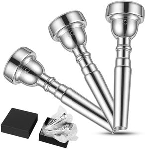KORDOS Trumpet Mouthpiece Silver Plated 3-Pack Set(7C 5C 3C), Vacuum-sealed Bb Trompeta Mouthpiece with Box, Compatible with Yamaha Bach Conn King Musical Instruments