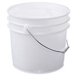 Letica Premium 3.5 Gallon Bucket, HDPE, Natural, 5 Pack