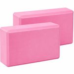 2Pcs Yoga Blocks – Anti-Slip Foam Gym Bricks for Pilates, Stretching & Fitness | Lightweight, Durable & Travel-Friendly Yoga Accessories for Exercise & Practice (Pair of Pink, 23 x 15 x 7.5 cm)