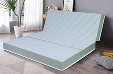 Springtek Foldable Mattress|2 Layer High Density&Gel Memory Foam Folding Mattress|Guest Bed Gadda|Floor/Travelling/Portable Mattresses|5 in Single Size Cot Mattress|72X36 in