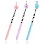 DIVINA VITAE 3 Pcs Telescopic Teachers Pointer Mini Retractable Teacher Pointer Stick Extendable Hand Pointer Finger Pointer Stick for Teacher Classroom Teacher Aids (Blue Pink Purple)