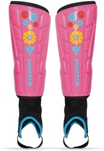 Vizari Blossom Shin Guard for Kids & Adult | Soccer Shin Guards with Adjustable Straps |Perfect shin Protector- Pink/Blue, XS Size