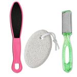 BlackLaoban Professional Pedicure Tools for Feet - 3 in 1 Pedicure Kit | Foot Scrubber for Dead Skin, Removing Hard Skin and Callus Remover Combo With Pumice Stone Unique Green (Pack of 3)