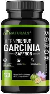 Garcinia Cambogia Saffron (affron) Extract | 120 Supplement Pills for Men and Women For Weight Management | Extra Strength Capsules Helps with Satiety and Mood Balance | Made in Canada by miNATURALS